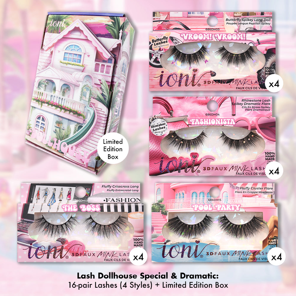 Dollhouse Special & Dramatic Set: 16-pair Lashes (4 Styles) + LE Dollhouse Box