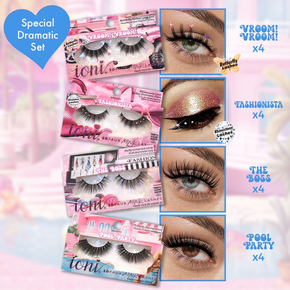 Dollhouse Special & Dramatic Set: 16-pair Lashes (4 Styles) + LE Dollhouse Box