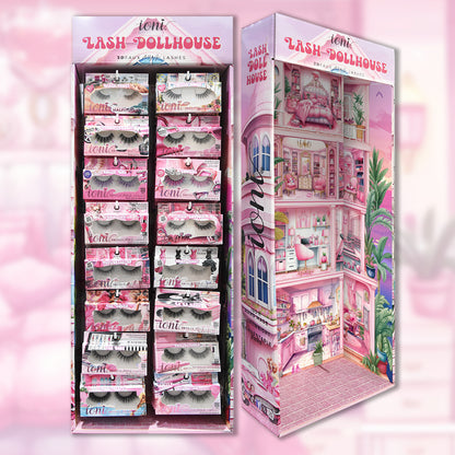 Dollhouse Full Bar: 96-pair Lashes (16 Styles) + Lash Bar Display